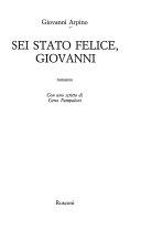 Copertina  Sei stato felice, Giovanni : romanzo