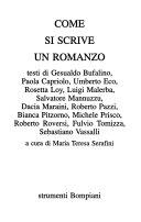 Copertina  Come si scrive un romanzo