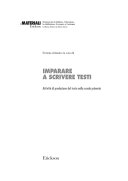 Copertina  Imparare a scrivere testi : attività di produzione del testo nella scuola primaria