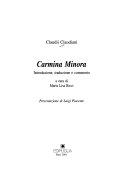 Copertina  Claudii Claudiani Carmina minora